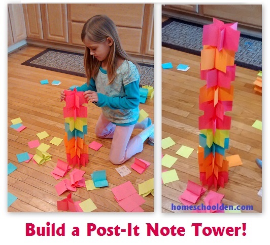 STEM-Activity-for-Kids-PostIt-Note-Tower