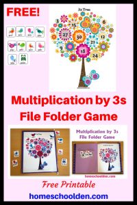 Free Multiplication by 3s File Folder Game