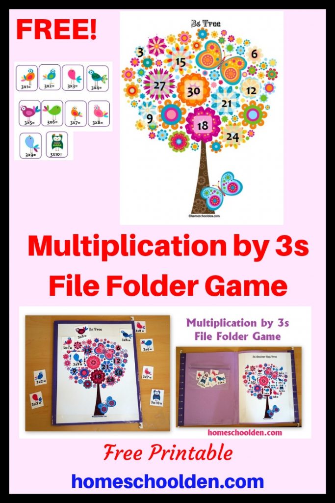 Multiplication by 3s File Folder Game Homeschool Den