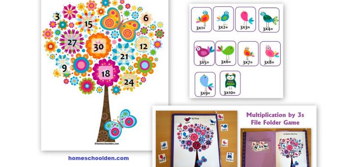 Multiplication by 3s File Folder Game - FREE