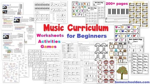 Music Curriculum for Beginners with worksheets activities games