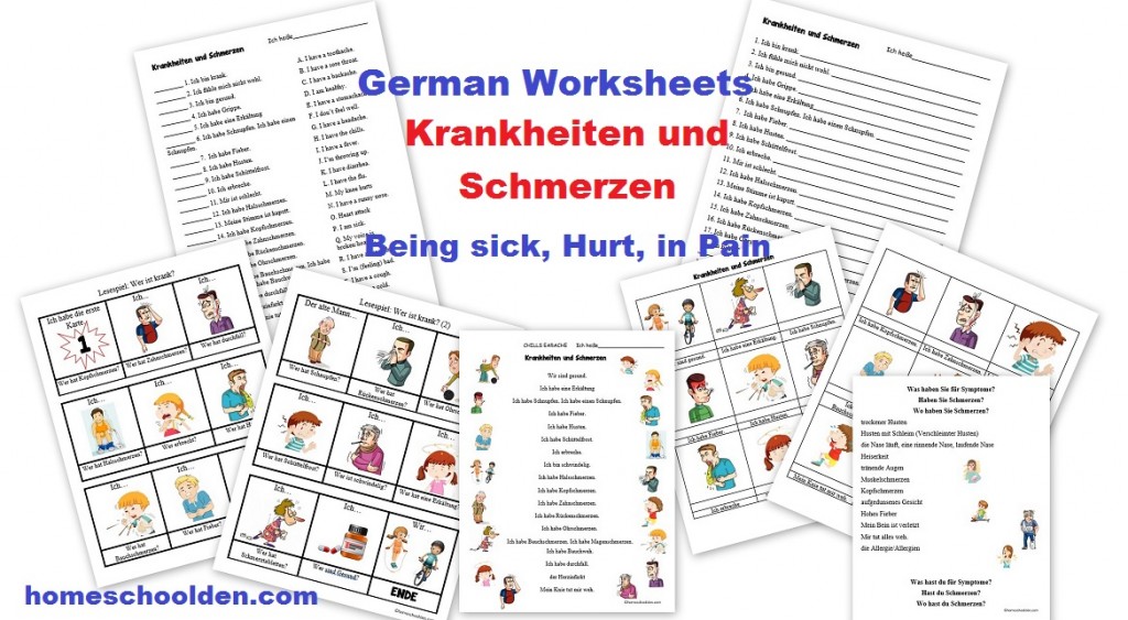 german-worksheets-krankeiten-schmerzen-sick-hurt