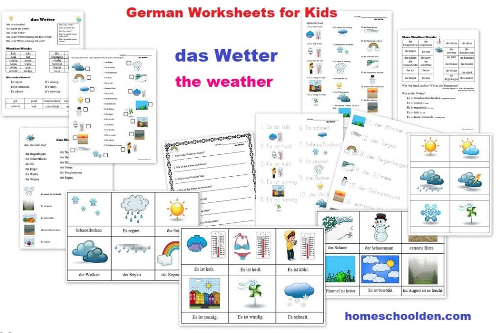German Worksheets - das Wetter - the weather