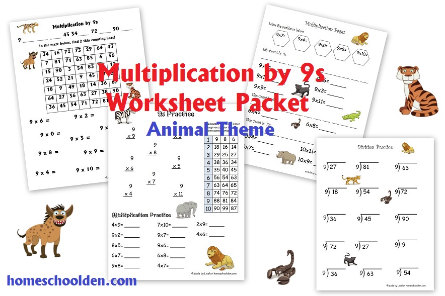 9s Multiplication Worksheets