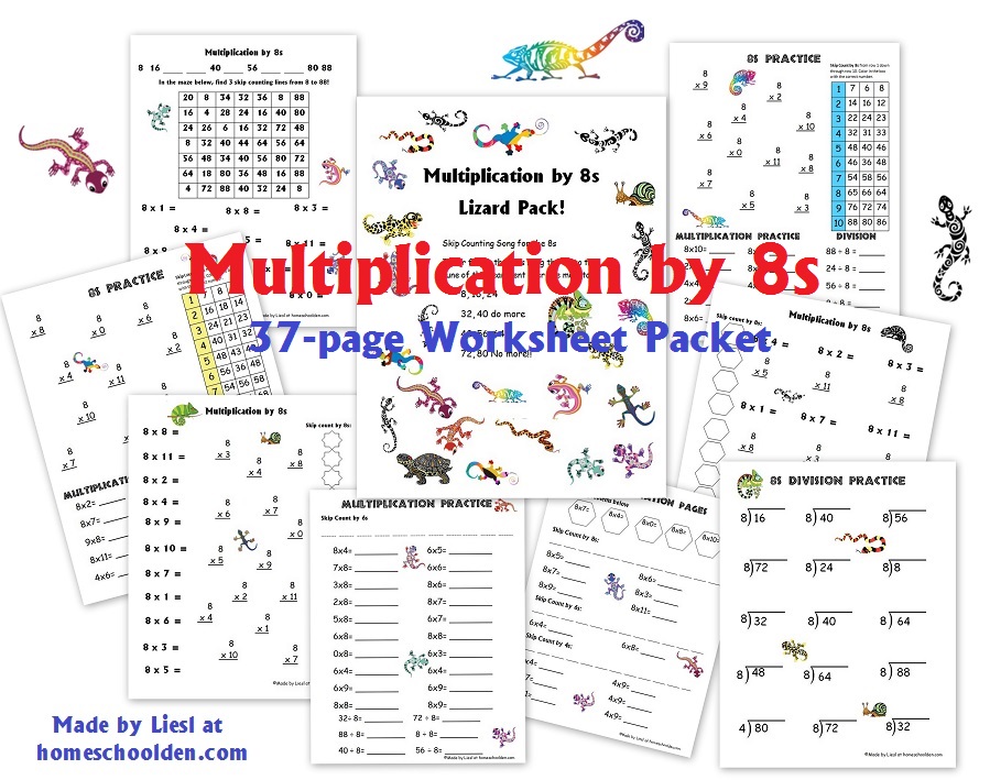 Multiplication by 8s Worksheet Packet