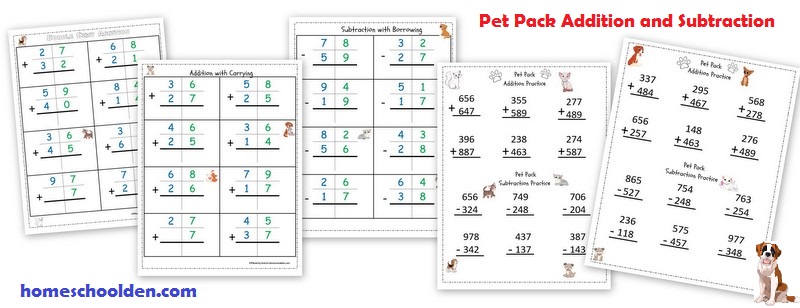 Pet-Pack-Addition-Subtraction-Worksheets