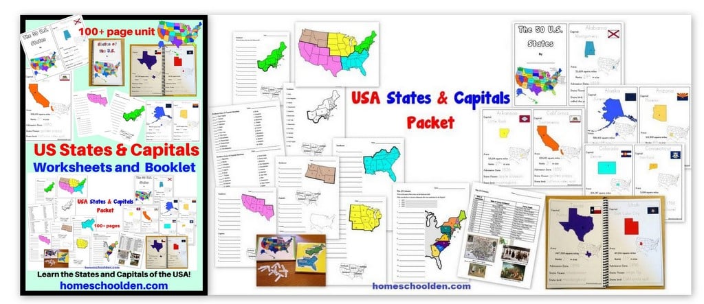 US States and Capitals Packet