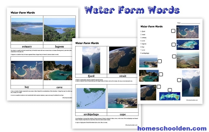 Ocean Unit - Water Form Words Worksheet