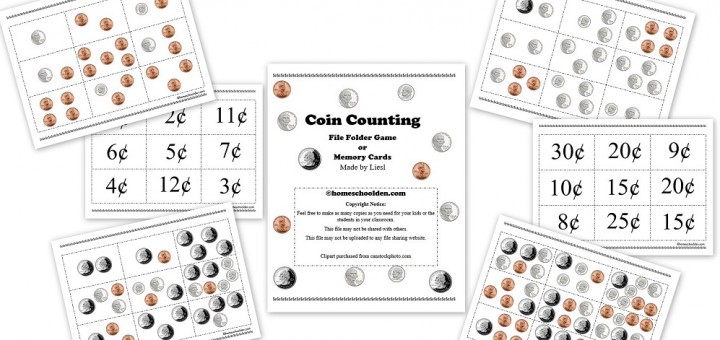 Free Coin Counting File Folder Game