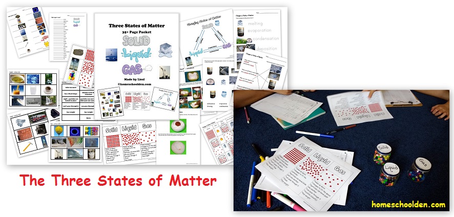 Three states of matter worksheets