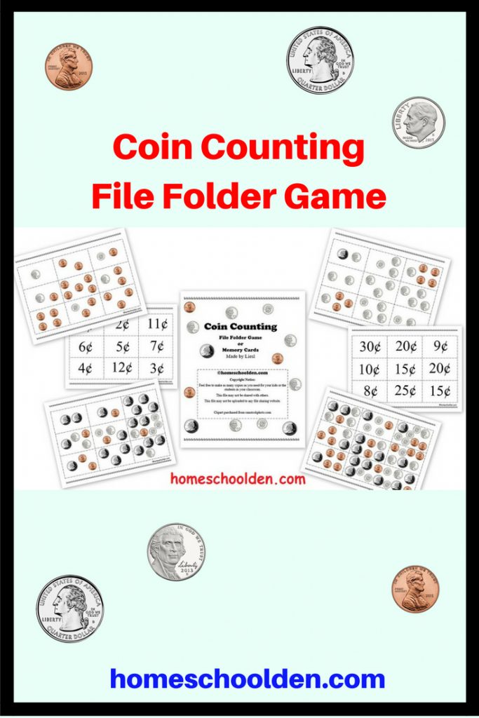 Coin Counting File Folder Game