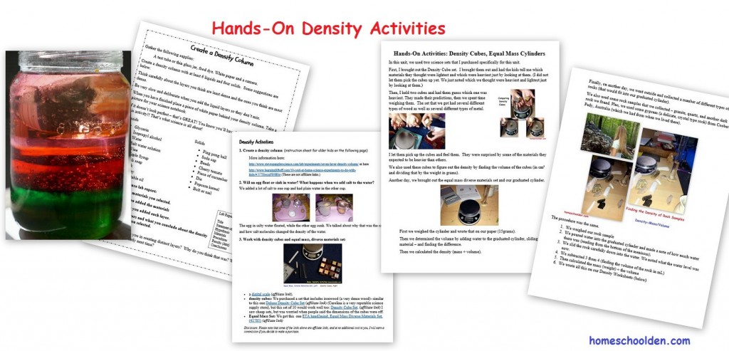 Density hands-on Activities