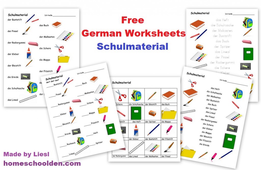 German Worksheets Free School Materials