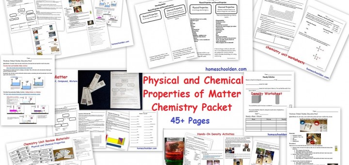Physical and Chemical Properties of Matter Worksheets