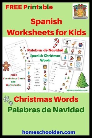 Spanish Worksheets - Christmas Words - Palabras de Navidad