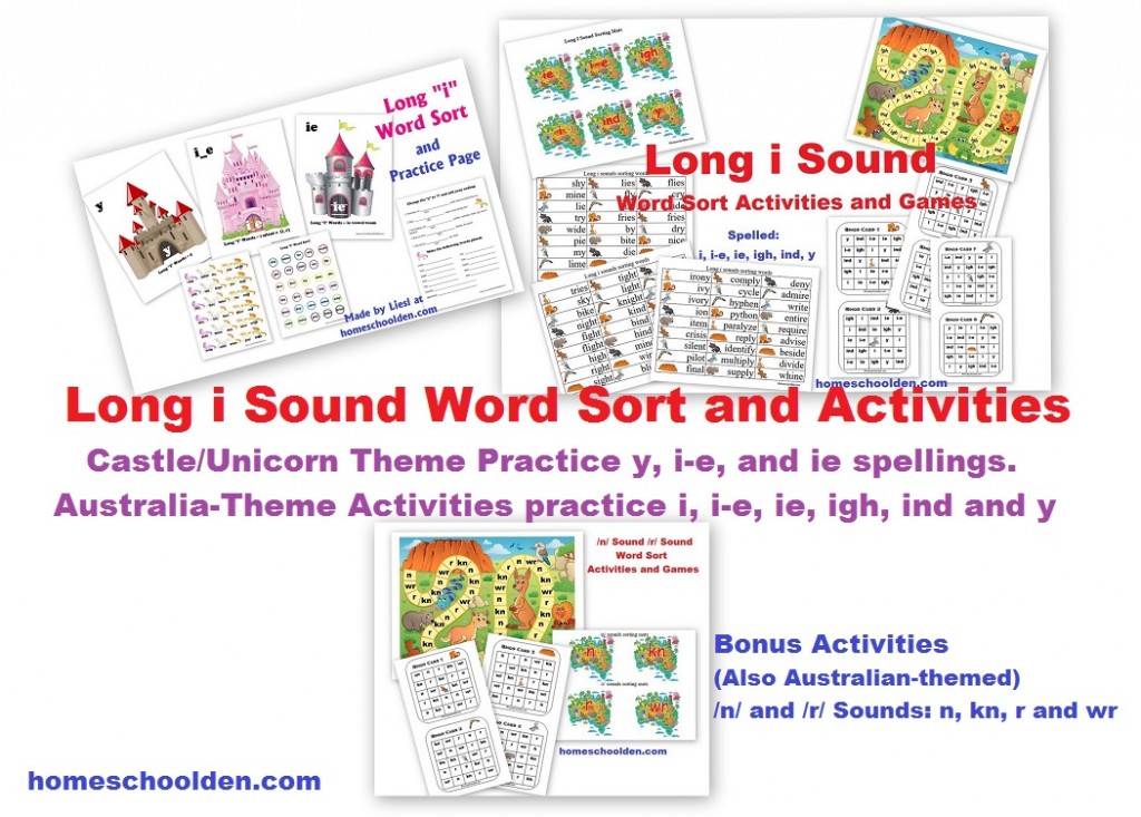 Long i Words spelled ie y i-e igh y Activities