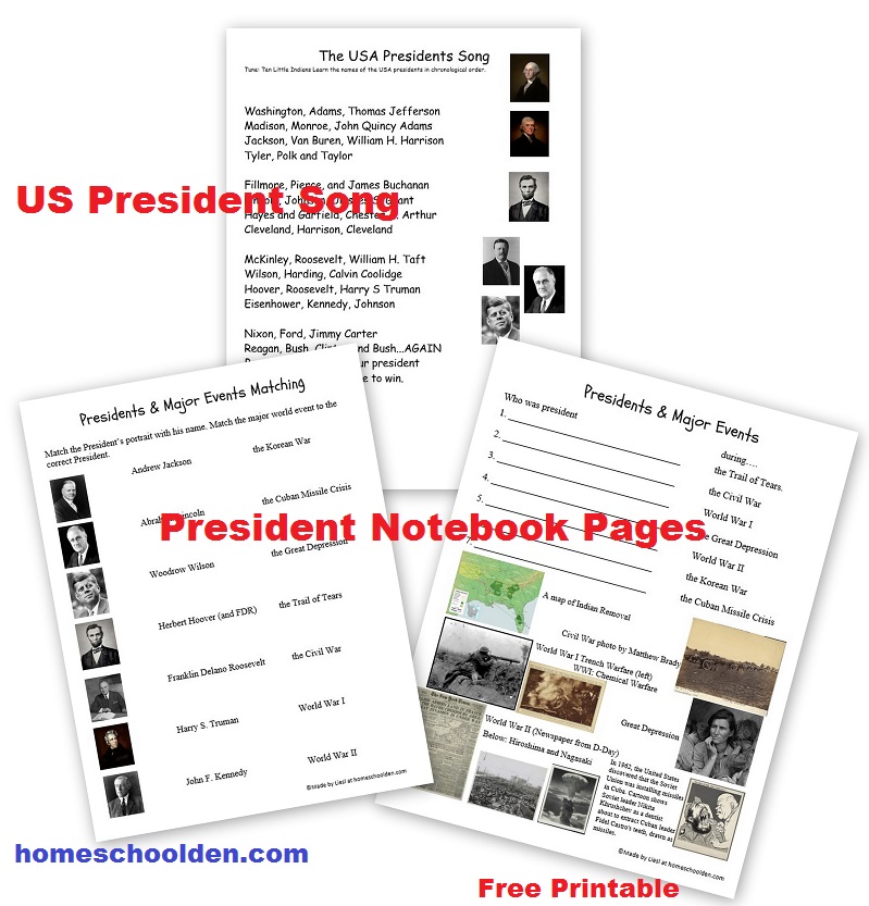 US President Song and Worksheets