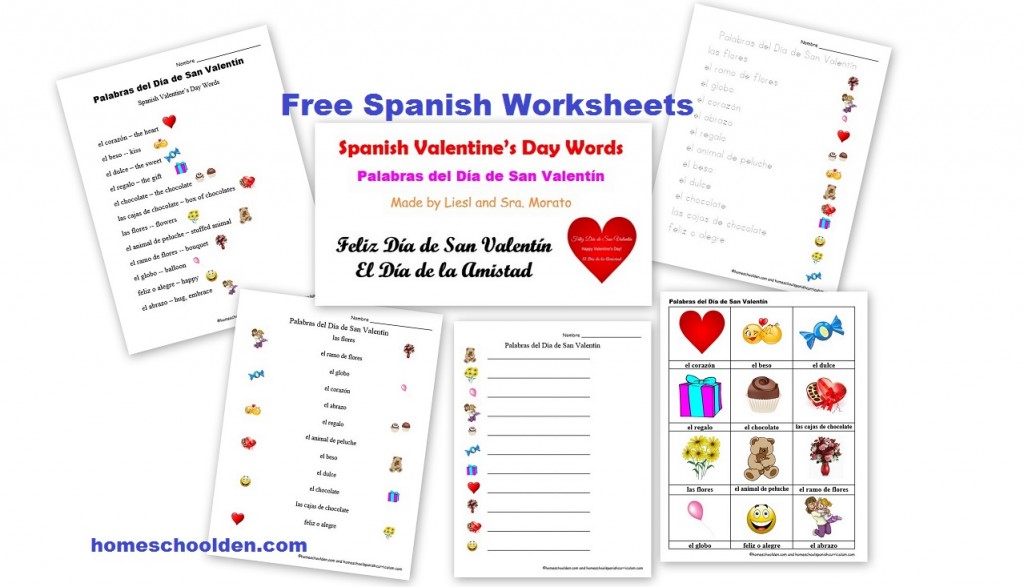 Free Spanish Worksheets - Valentines Day