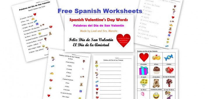 Free Spanish Worksheets - Valentines Day