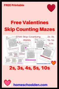 Free Valentines Skip Counting Mazes 2s 3 4s 5s 10s