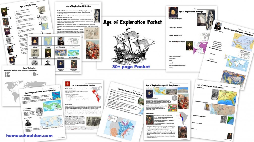 Age of Exploration Unit -  Worksheets Notebook Pages