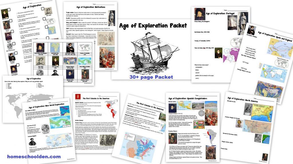 Age of Exploration Worksheets Notebook Pages