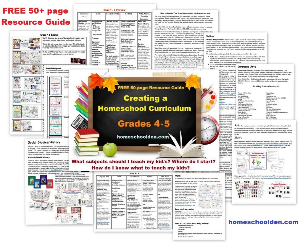 Creating a Homeschool Curriculum for Grade 4-5