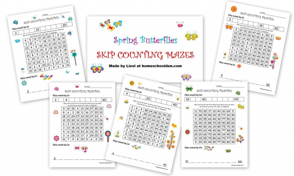 Free Skip Counting Worksheets 2s 3s 4s 5s 10s