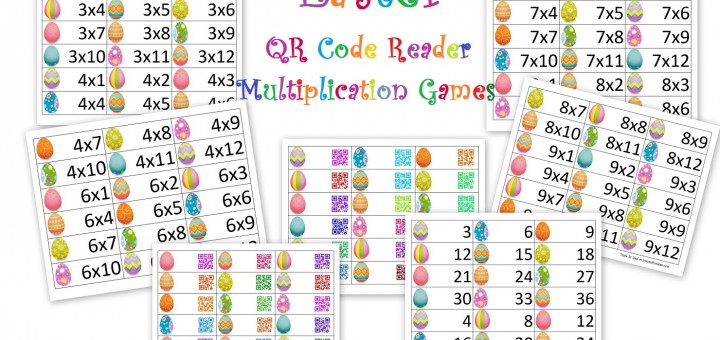 Easter QR code multiplication cards