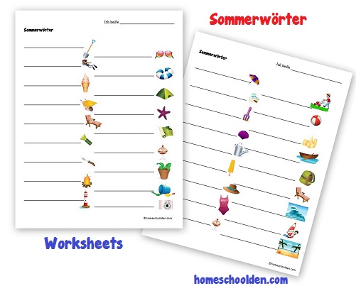 German Worksheets Sommer