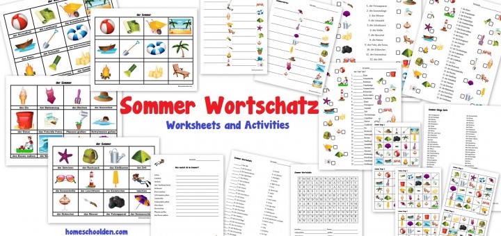 Sommer Wortschatz - German Worksheets and Activities for Kids