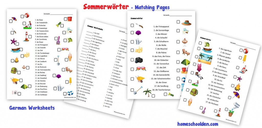 Sommerwörter German Worksheets Sommer