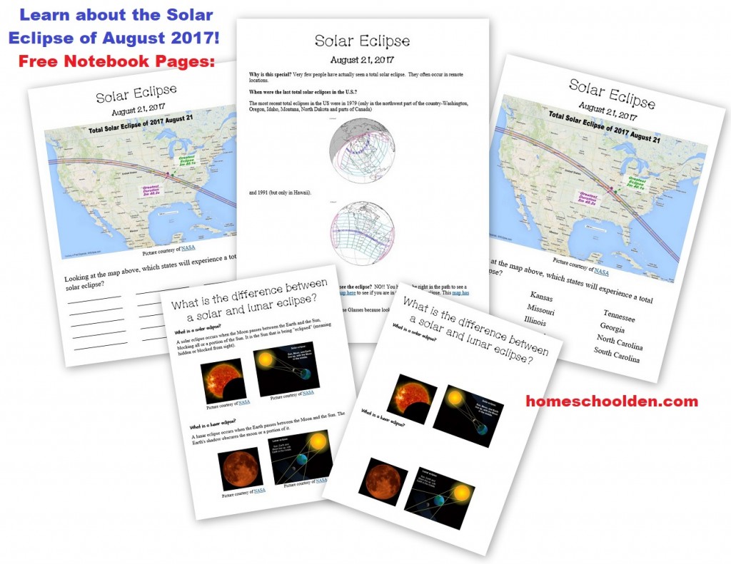 Free Solar Eclipse Worksheets 2017
