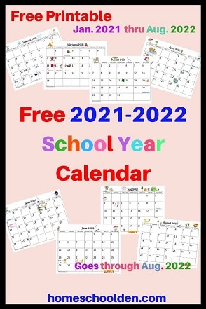 Free 2021-2022 School Year Calendar