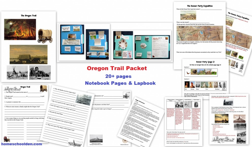 Oregon Trail Lapbook and Notebook Pages