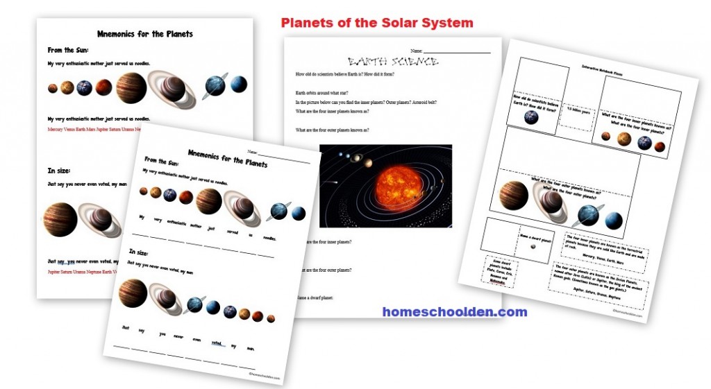 Planets of the Solar System - Worksheets - Interactive Notebook Page