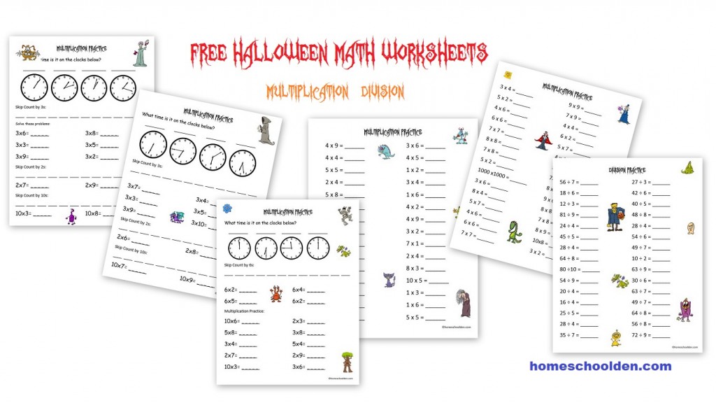Free Halloween Multiplication Worksheets