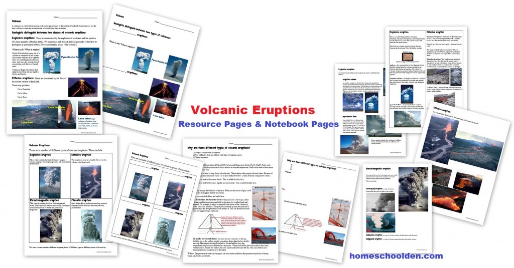 Volcano Worksheets Notebook Pages