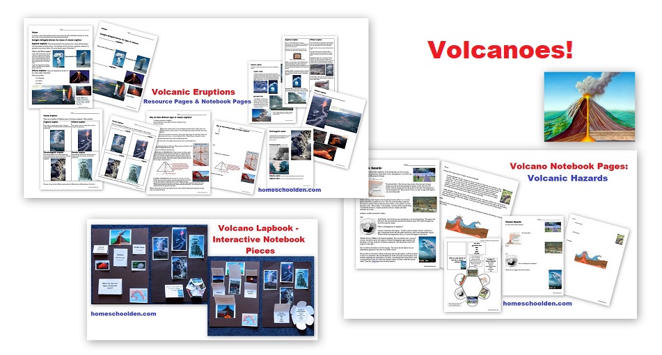Volcano Worksheets and Notebook Pages