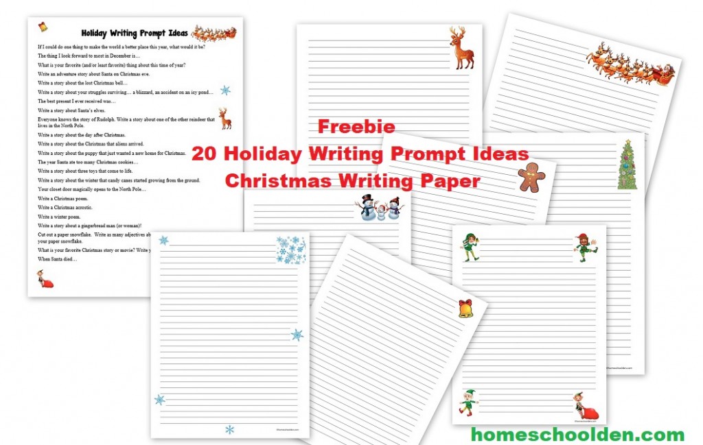 Christmas holiday writing prompt ideas - free Christmas paper