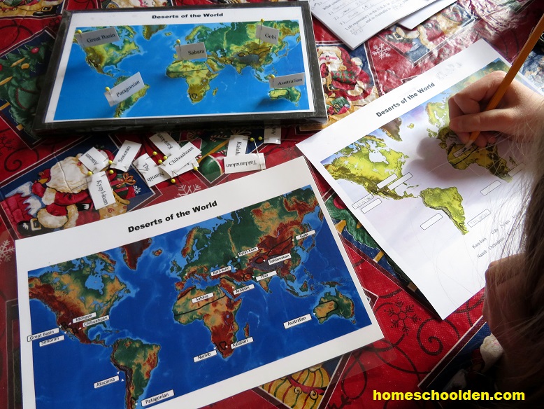 Deserts of the World worksheets and pin map