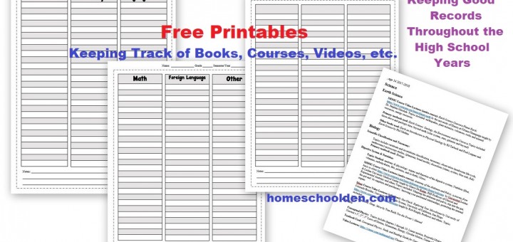 Homeschool Planner - Keeping Good Records in High School - Keeping Track for the College Application Process