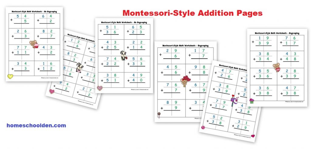 Montessori-Style Addition Pages