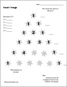 Pascals-Triangle Free Worksheet