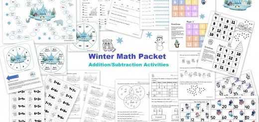 Winter Math Packet Addition Subtraction Activities Games