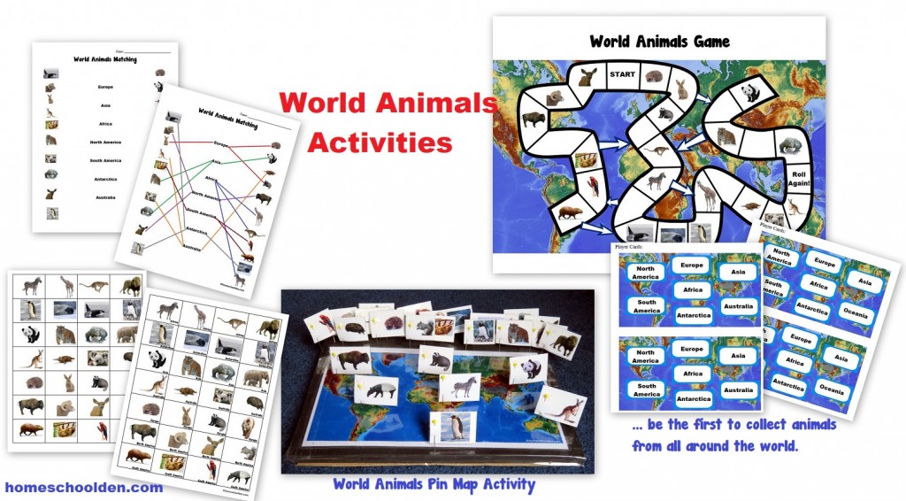 World Animals Activities (Board Game & Pin Map) - Homeschool Den