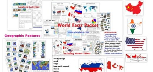 World Facts - Geographic Features Landmarks Deserts Worksheets and more