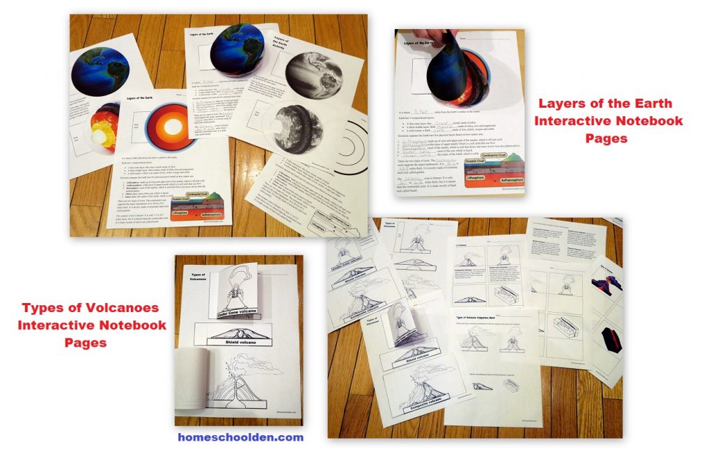 Earth Science Unit - Layers of the Earth Activities Types of Volcanoes Worksheets - Interactive Notebook Pages
