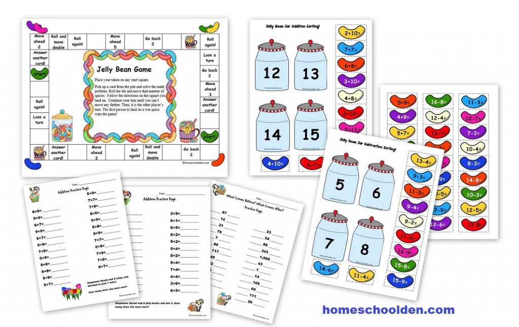 Easter - Jelly Bean Addition Subtraction Activities