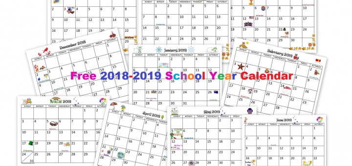 Free 2018-2019 School Year Calendar